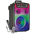 Переносна акустична система MEGAFOX OTY-808 (8"x1) (10 W) (бездротовий Мікрофон + пульт) 2400 mAh, фото 3