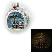 Елочный шар LED 3D фигурка "Дед Мороз" 12см 1шт/этик