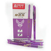 Ручка гелевая стираемая игольч.0,38мм, темно-фиолет, темп исчез, 12шт/этик.