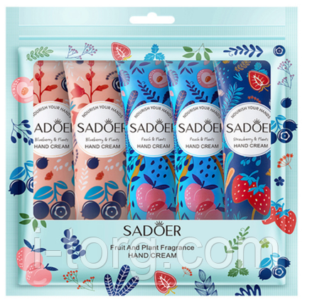 Набір зволожуючих та поживних кремів для рук Sadoer, 5*30гр., фото 1