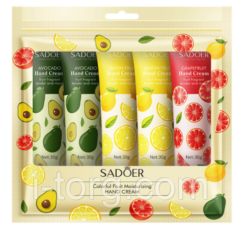 Набір зволожуючих та поживних кремів для рук Sadoer, 5*30гр.