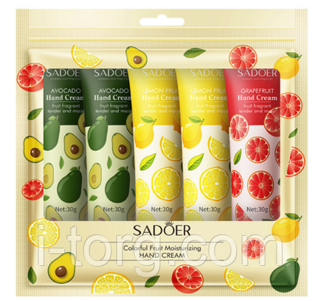 Набір зволожуючих та поживних кремів для рук Sadoer, 5*30гр., фото 1