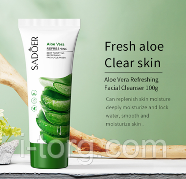 Пінка для вмивання SADOER з алоє віра, 100 г.