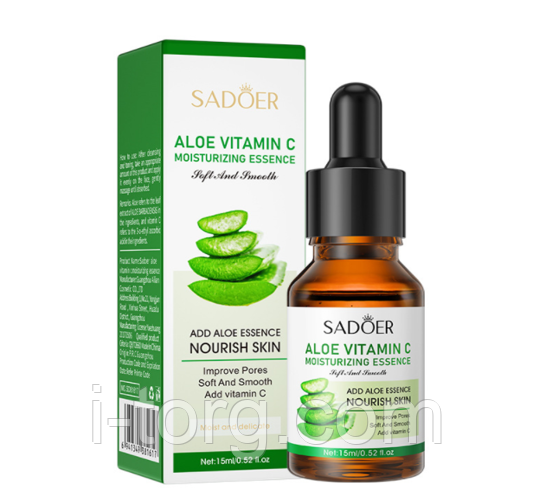 Активна заспокійлива та оновлююча сироватка SADOER з Алоє Віра, 15 мл.