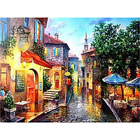 Раскраска по номерам на дереве 40*50 J.Otten "Старинный городок" (карт.уп краски+кисти)