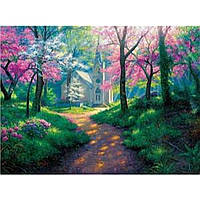 Раскраска по номерам на дереве 40*50 J.Otten "Лес" (карт.уп краски+кисти)