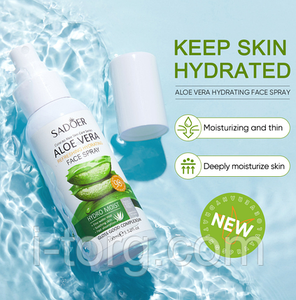 Зволожуючий спрей для обличчя з алое Sadoer, 100мл., фото 1