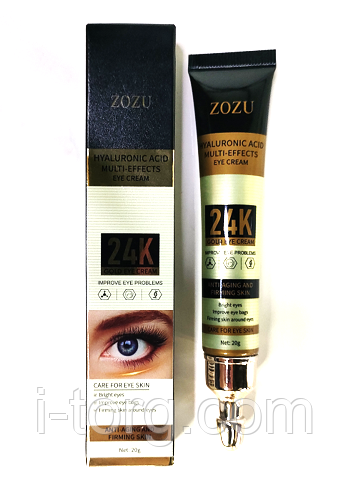 Крем для очей ZOZU 24K Gold з частинками золота та гіалуроновою кислотою, 20 г.