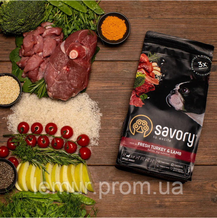 Сухой корм для собак малых пород Savory индейка и ягнятина 3 кг - фото 7 - id-p2154064748