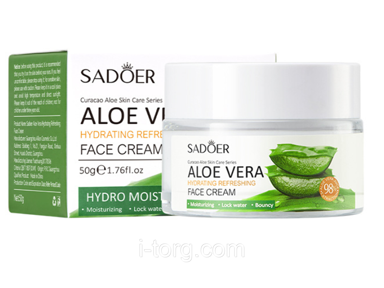 Зволожуючий крем для обличчя з алое віра Sadoer, 50 г.
