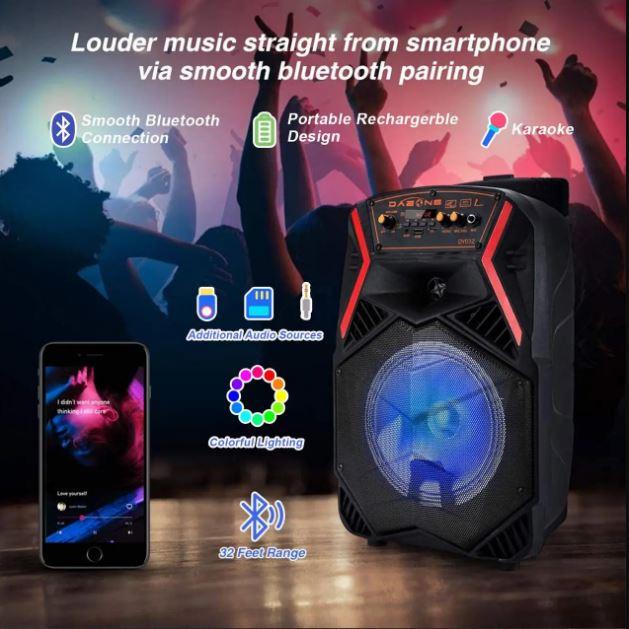 Переносна акустична система MEGAFOX OTY-895 (8"x1) (10 W) (бездротовий Мікрофон + пульт) 2400 mAh