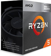 AMD ЦПУ Ryzen 5 4600G 6C/12T 3.7/4.2GHz Boost 8Mb Radeon Graphics AM4 65W Wraith Stealth cooler Box Zruchno и