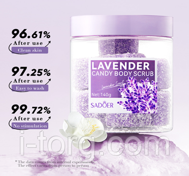 Поживний скраб для тіла з екстрактом лаванди SADOER, 140г, фото 1