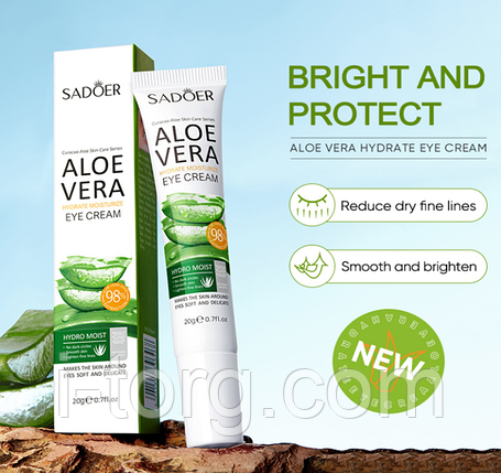 Зволожуючий крем для очей із алое віра Sadoer, 20 г., фото 1