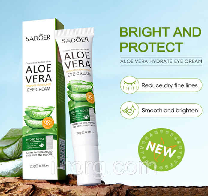 Зволожуючий крем для очей із алое віра Sadoer, 20 г.