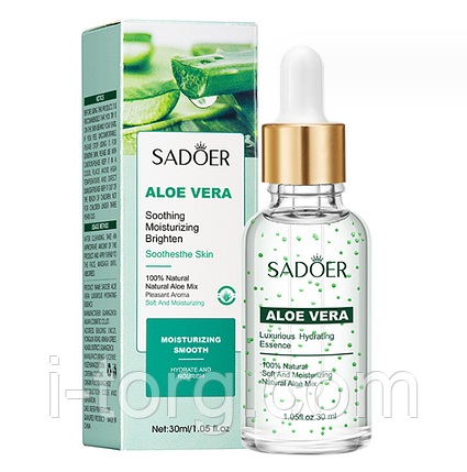 Зволожуюча есенція для обличчя з екстрактом алое віра Sadoer, 30 мл., фото 1
