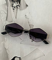 Женские шестиугольные очки Фиолетово-черный (7502)
