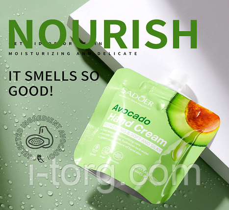 Зволожуючий та живильний крем для рук з екстрактом авокадо Sadoer. 30 р., фото 1