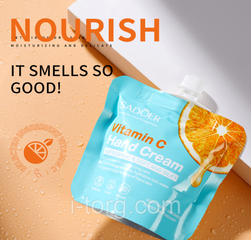 Зволожуючий крем для рук із вітаміном С Sadoer, 30г.