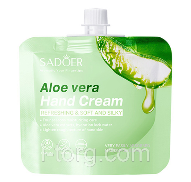 Зволожуючий та живильний крем для рук з екстрактом алое віра Sadoer, 30г.