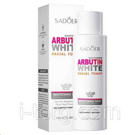 Освітлювальний тонер для обличчя з нікотинамідом та арбутином Sadoer, 130 мл.