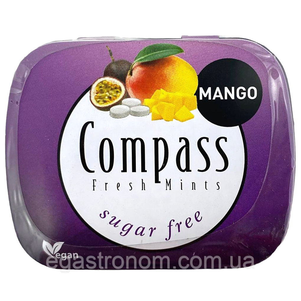 Льодяники манго-маракуя Компас Compass mango-maracuja 14g 12шт/уп 10уп/ящ (Код: 00-00005460)