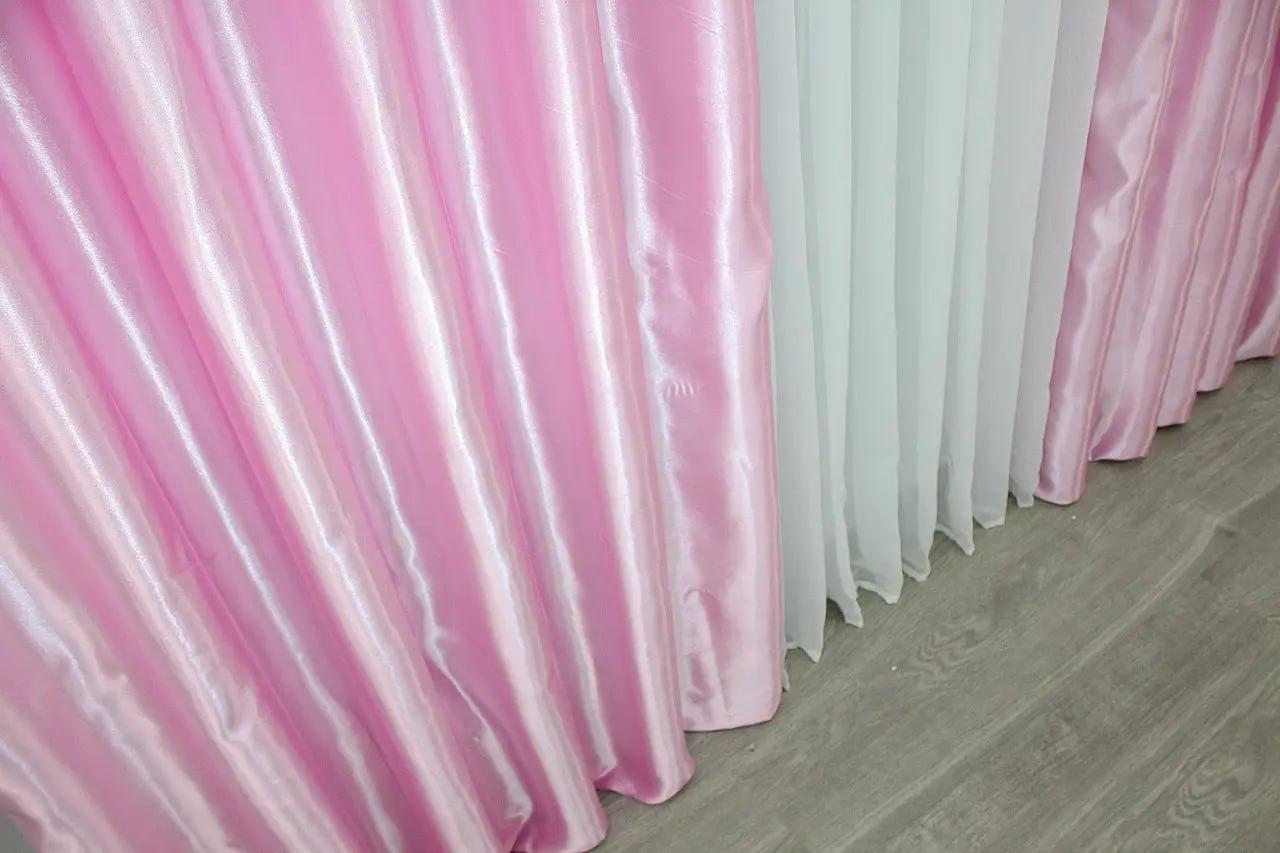 Атласные шторы комплект гипоаллергенные Готовые наборы шторы для спальни прочные Современные шторы - фото 4 - id-p2154169118