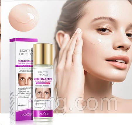 Зволожуючий та освітлювальний тонер для обличчя з нікотинамідом Sadoer, 100 мл., фото 1