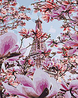 Картини за номерами париж 40х50 Картини по цифрах на полотні Ейфелева вежа навесні Картина за номерами Rainbow Art GX44990