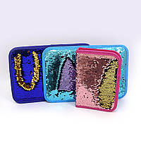 Пенал одношаровий з паєтками "Мода", mix, 12шт/уп