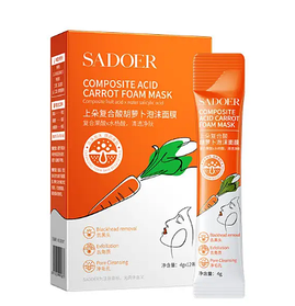 Маска для обличчя бульбашкова Sadoer з екстрактом моркви, 12шт * 4г.