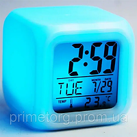 Часы кубик хамелеон светящиеся с температурой датой и будильником CX 508 «H-s»