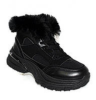 Чорні зимові жіночі кросівки чорний
