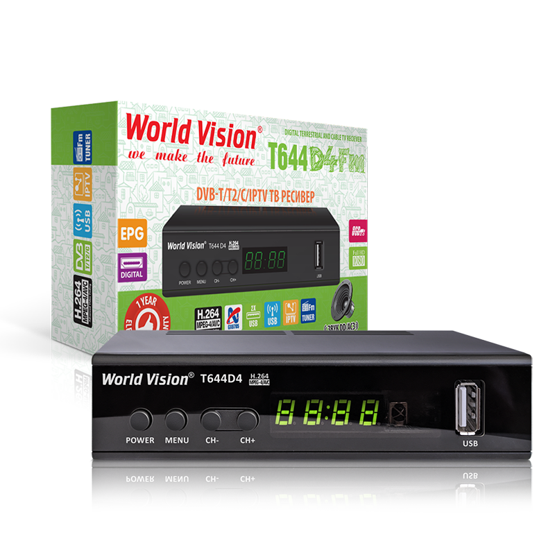 World Vision T644D4 FM - Т2 Тюнер DVB-T2/C + FM радіо