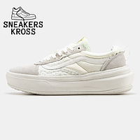 Жіночі кеди Vans Old Skool Overt Plus CC White Platform, Стильні кеди Ванс Олд Скул білого кольору