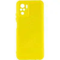 Однотонний чохол з захистом камери Silicone Case на Xiaomi Redmi Note 10 / Note 10s (Жовтий / Flash)