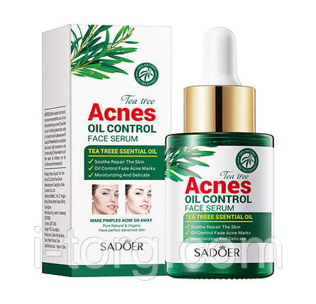 Сироватка проти акне з маслом чайного дерева Sadoer, 30 мл., фото 1