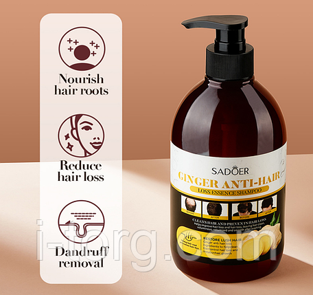 Шампунь Sadoer проти випадання волосся з імбиром, 500мл., фото 1