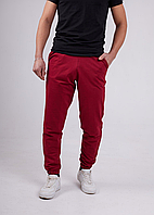 Чоловічі спортивні штани джогери бордового кольору для осені та весни