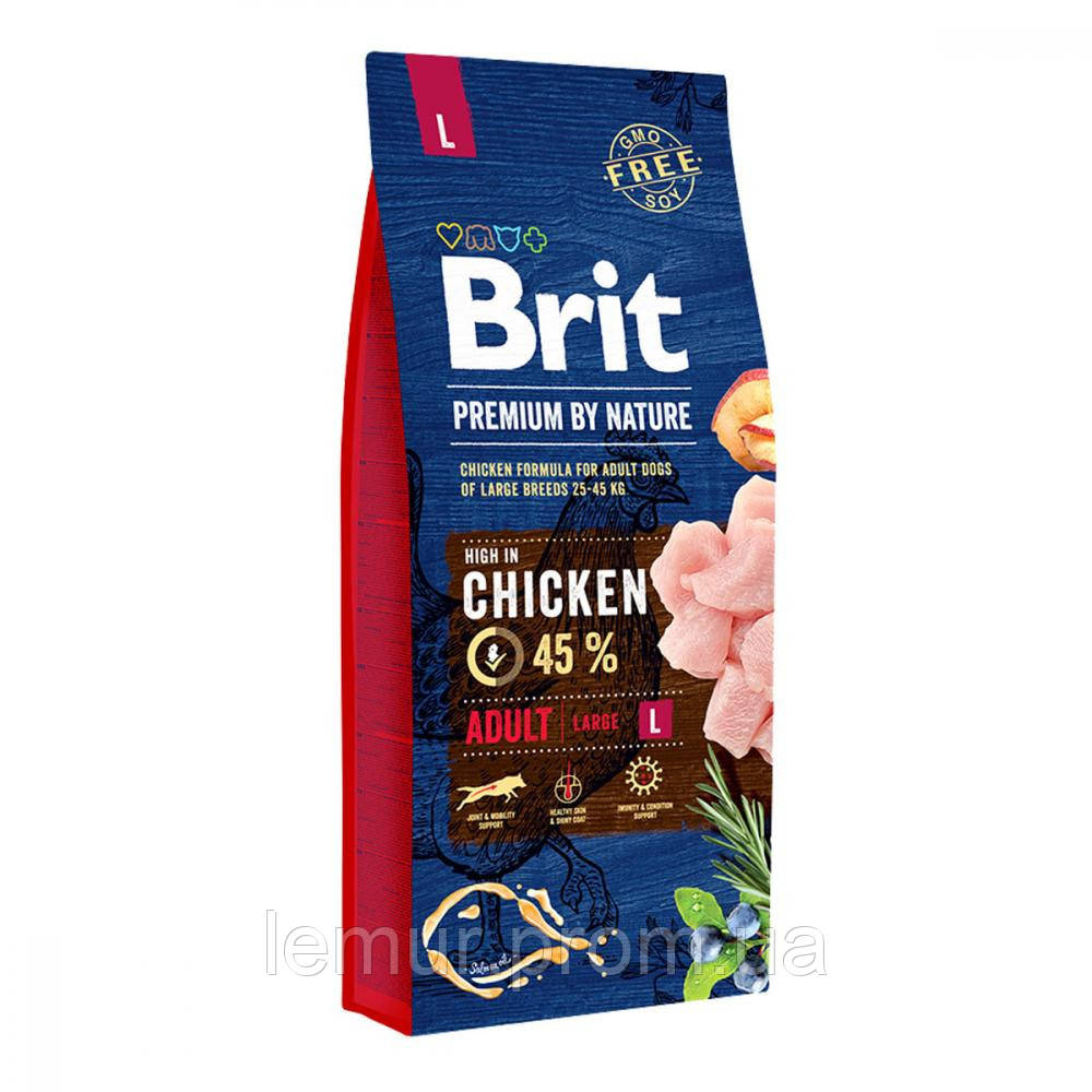 Сухой корм Brit Premium Junior L для щенков крупных пород c курицей 15 КГ - фото 1 - id-p2154066032