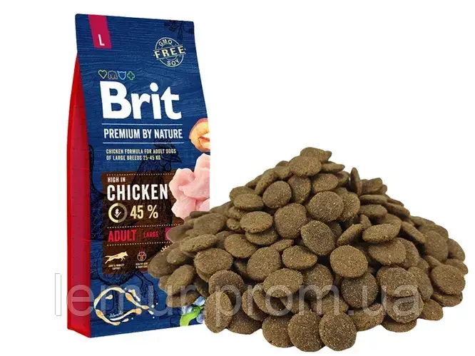 Сухой корм Brit Premium Junior L для щенков крупных пород c курицей 15 КГ - фото 2 - id-p2154066032