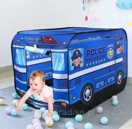 Ігровий дитячий намет "Машина поліції", легко складається і розкладається, в сумці