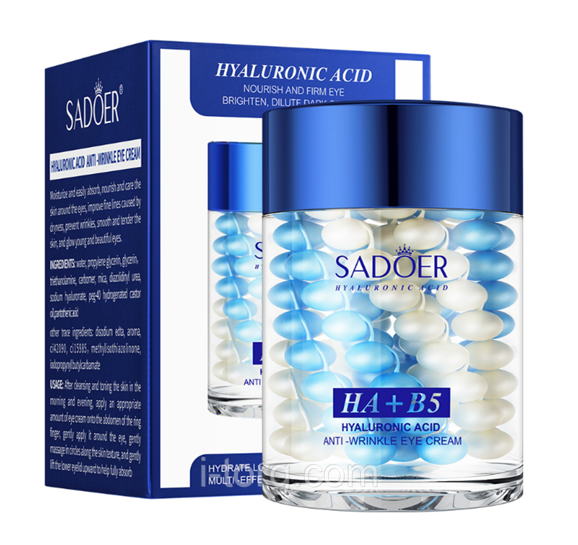Омолоджуючий крем для шкіри навколо очей з гіалуроновою кислотою Sadoer, 60г.