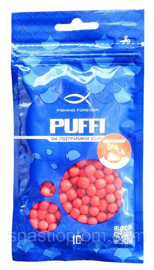 Повітряне тісто для риболовлі, Puffi Fishing Forever, Міні, вага 10г, смак Полуниця