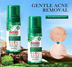 Очисна пінка-мус для вмивання проти акне з олією чайного дерева Sadoer, 150 г