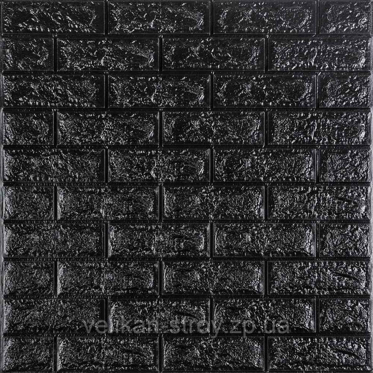 3D панель самоклеюча цегла Чорний 700х770х7мм (019-7) SW-00000063