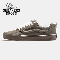 Чоловічі кеди Vans KNU Skool Brown White, Стильні кеди Ванс Олд Скул коричневі