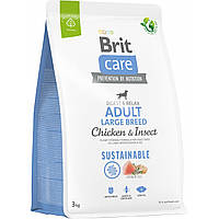 Сухой корм для собак крупных пород Brit Care Sustainable Adult Large Breed Chicken & Insect 3 кг