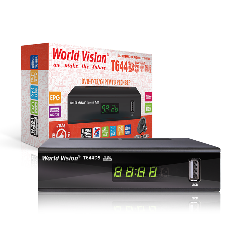 World Vision T644D5 FM - Т2 Тюнер DVB-T2/C + FM радіо