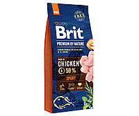 Сухой корм для активных собак всех пород Brit Premium By Nature Sport 15 кг